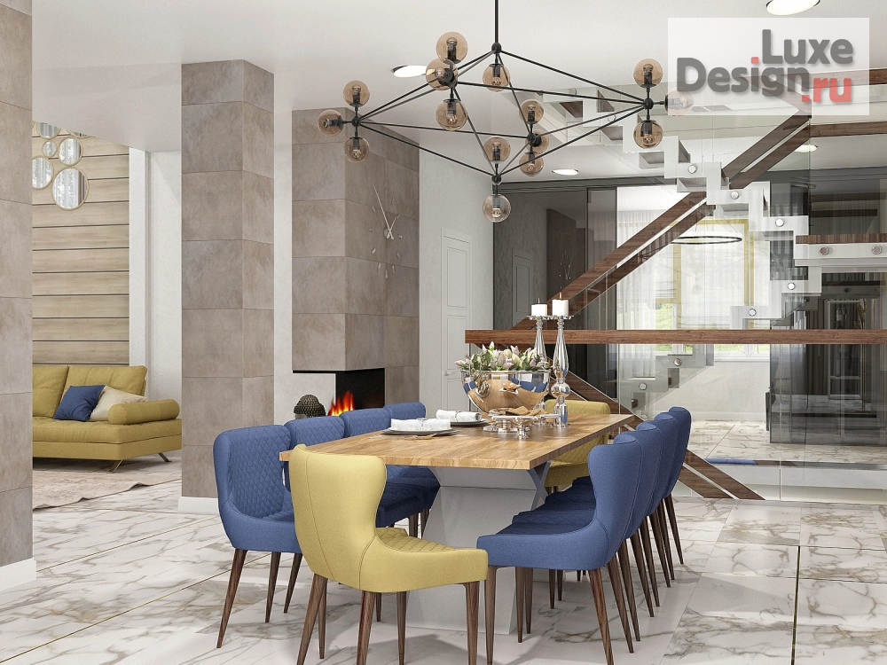 Дизайн интерьера коттеджа "Интерьер дома в коттеджном поселке Дубрава" (фото 1)