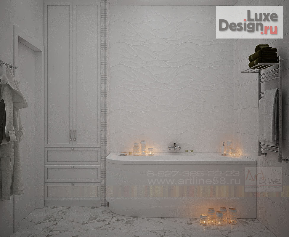 Дизайн интерьера ванной "ванна в ЖК "Дворянский"" (фото 1)