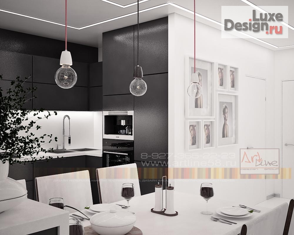 Дизайн интерьера трехкомнатной квартиры "Интерьер квартиры в ЖК " Маяковский" г.Пенза" (фото 5)