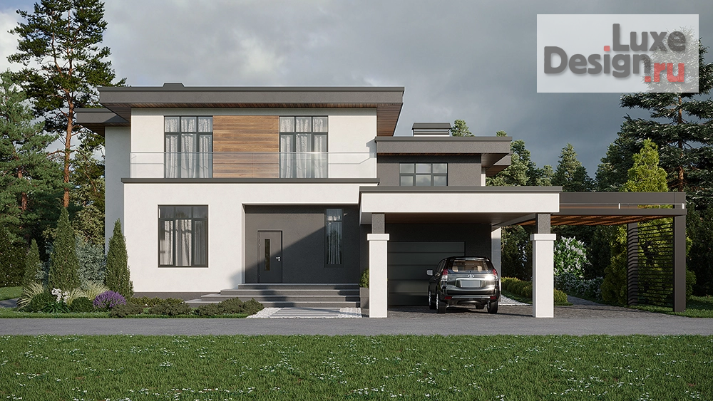 Частная архитектура "Двухэтажный дом с гаражом" (фото 1)