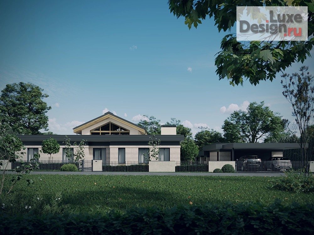 Частная архитектура "Дом с парящей крышей" (фото 1)