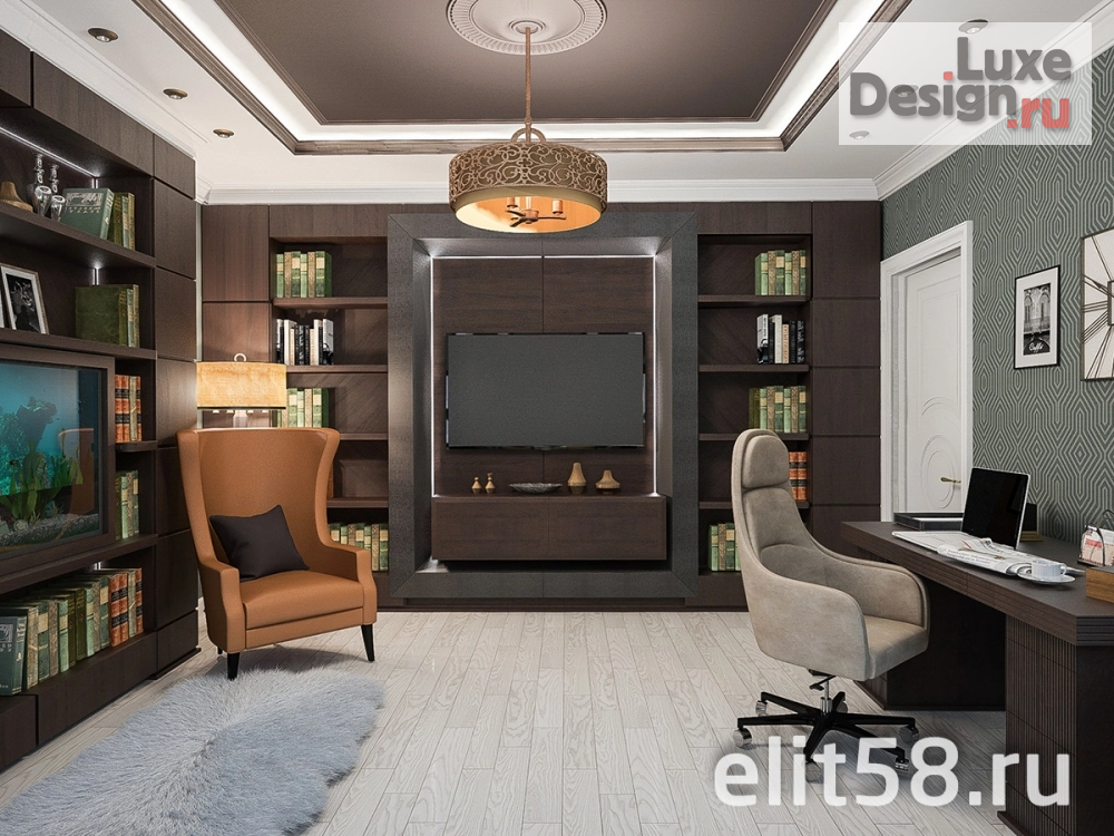 Дизайн интерьера кабинета "Арт Деко" (фото 2)