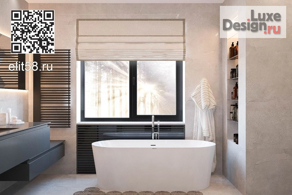 Дизайн интерьера ванной "Частный дом" (фото 1)