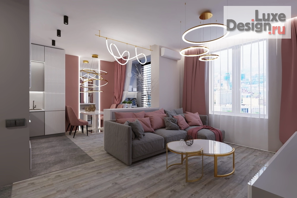 Дизайн интерьера двухкомнатной квартиры "Современная гостиная 2-х комнатная квартира в Москве" (фото 12)