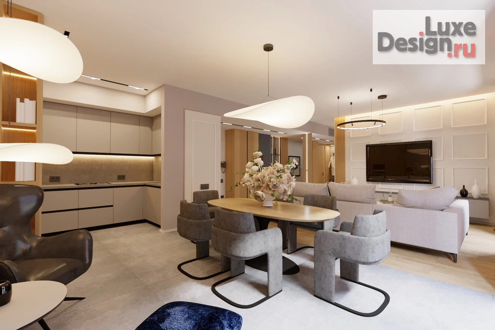 Дизайн интерьера апартаментов "Кухня-гостиная в 5-комнатной квартире  Porto Montenegro Черногория " (фото 3)