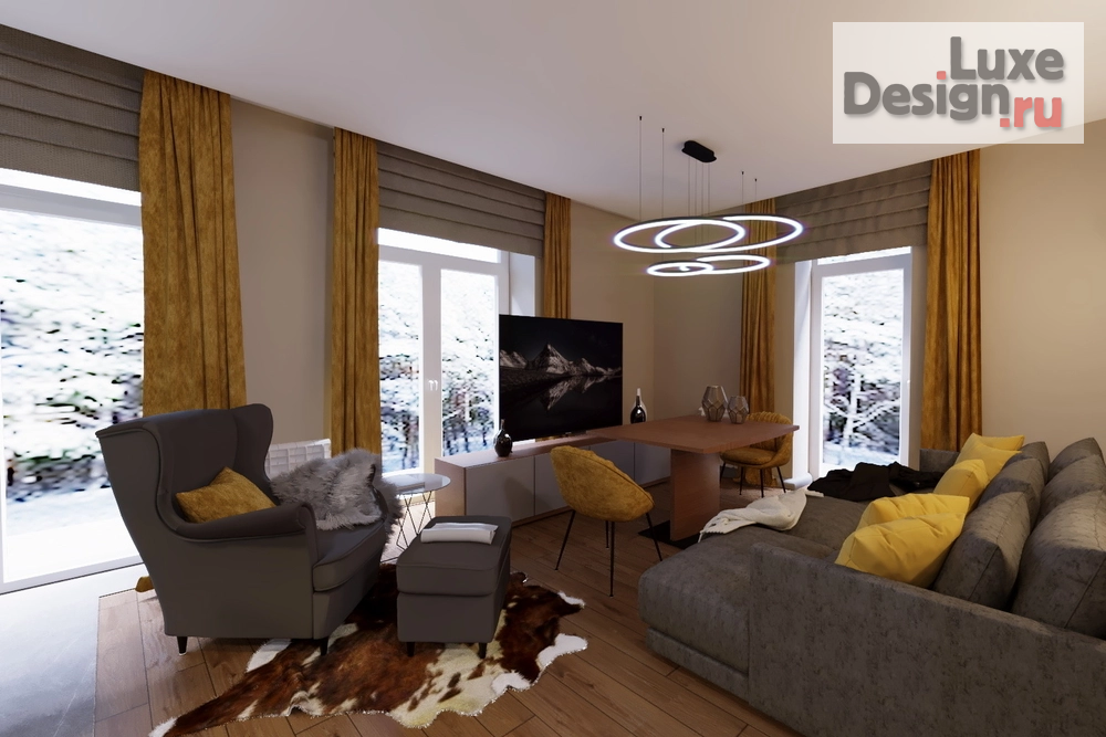 Дизайн интерьера загородного дома "Кухня -гостиная в доме с.Богословка" (фото 3)