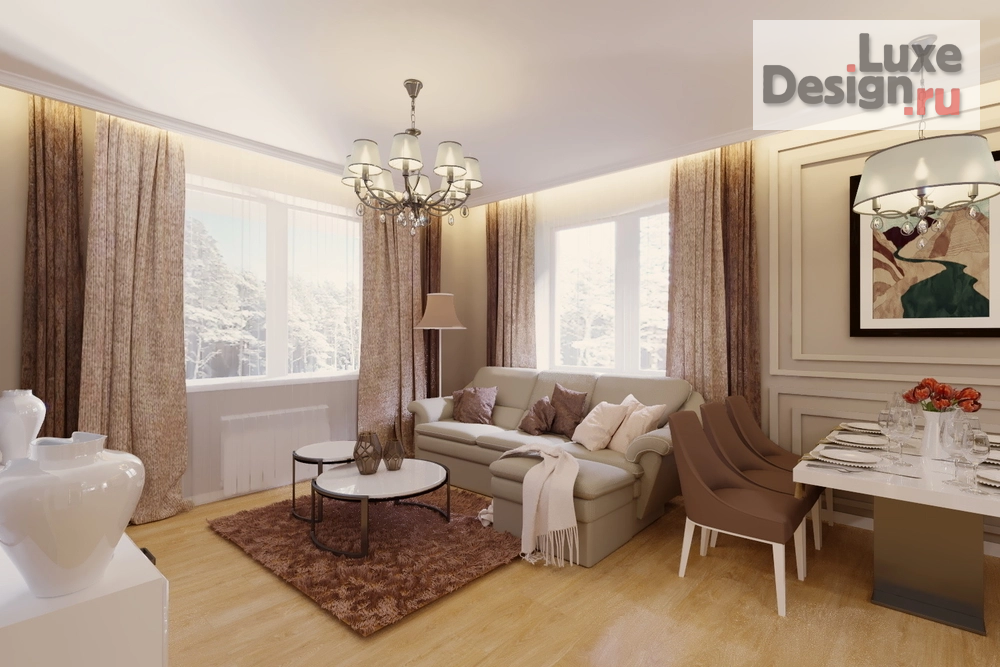 Дизайн интерьера частного дома "Кухня-гостиная в доме г.Пенза" (фото 3)