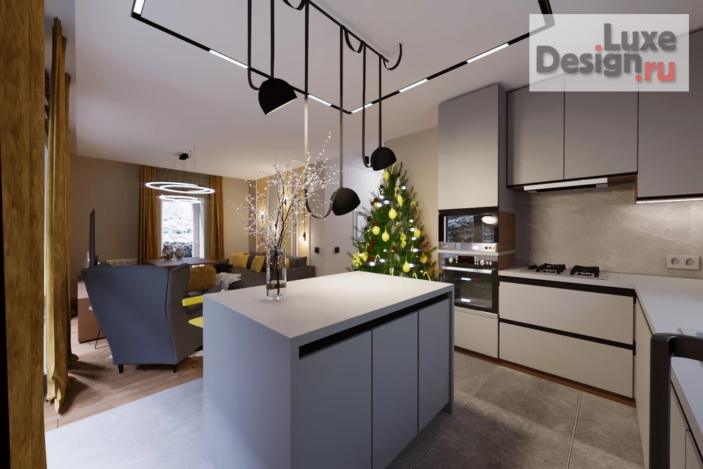 Дизайн интерьера загородного дома "Кухня -гостиная в доме с.Богословка" (фото 4)