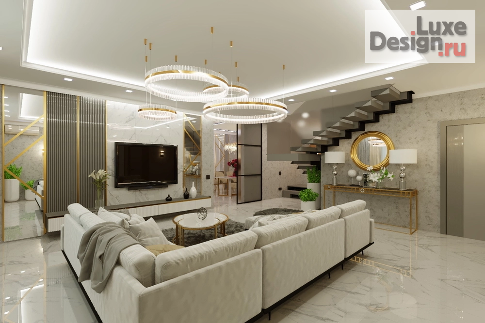 Дизайн интерьера загородного дома "Гостиная в доме с.Елюзань" (фото 2)