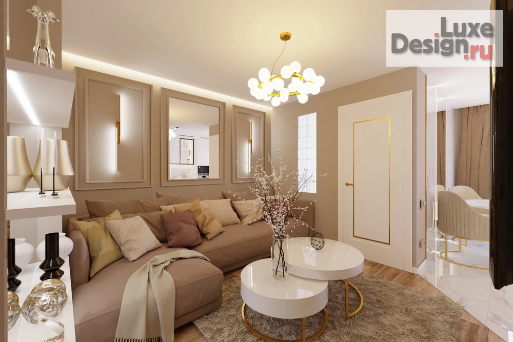 Дизайн интерьера четырехкомнатной квартиры "Гостиная в 4-х квартире г.Москва" (фото 1)