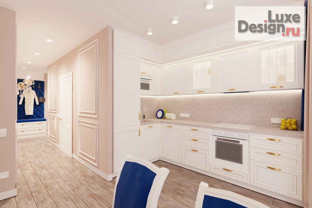 Дизайн интерьера трехкомнатной квартиры "Гостиная-кухня в 3-х комнатной квартире ЖК Фаворит" (фото 5)