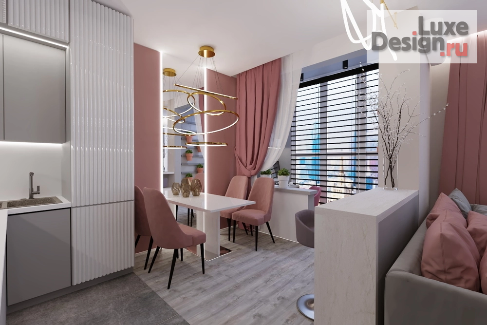 Дизайн интерьера двухкомнатной квартиры "Современная гостиная 2-х комнатная квартира в Москве" (фото 4)