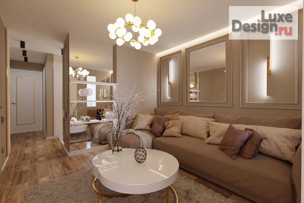 Дизайн интерьера четырехкомнатной квартиры "Гостиная в 4-х квартире г.Москва" (фото 2)