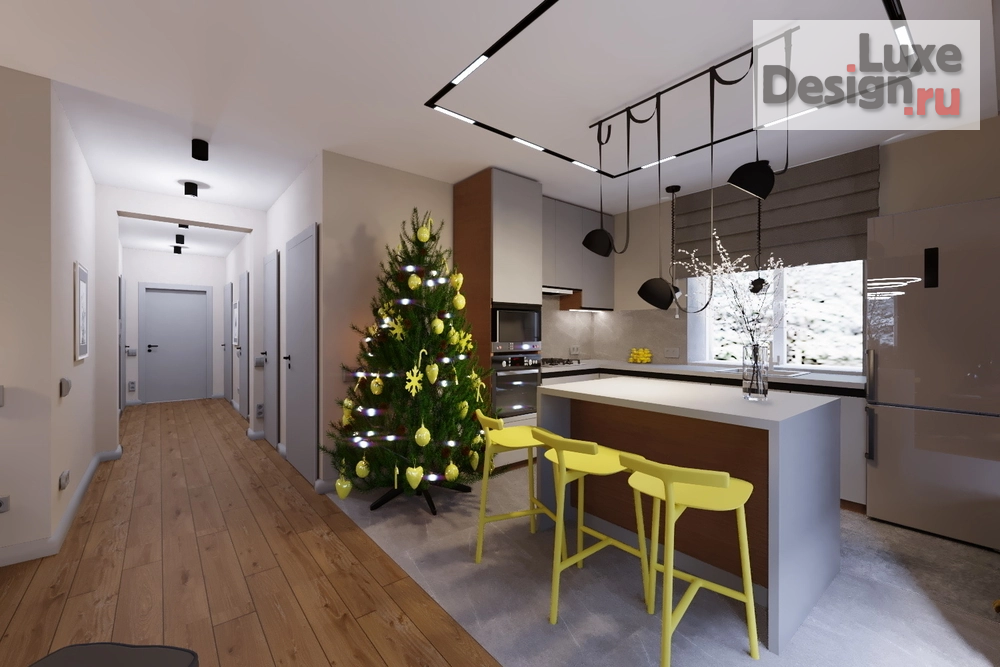 Дизайн интерьера загородного дома "Кухня -гостиная в доме с.Богословка" (фото 6)