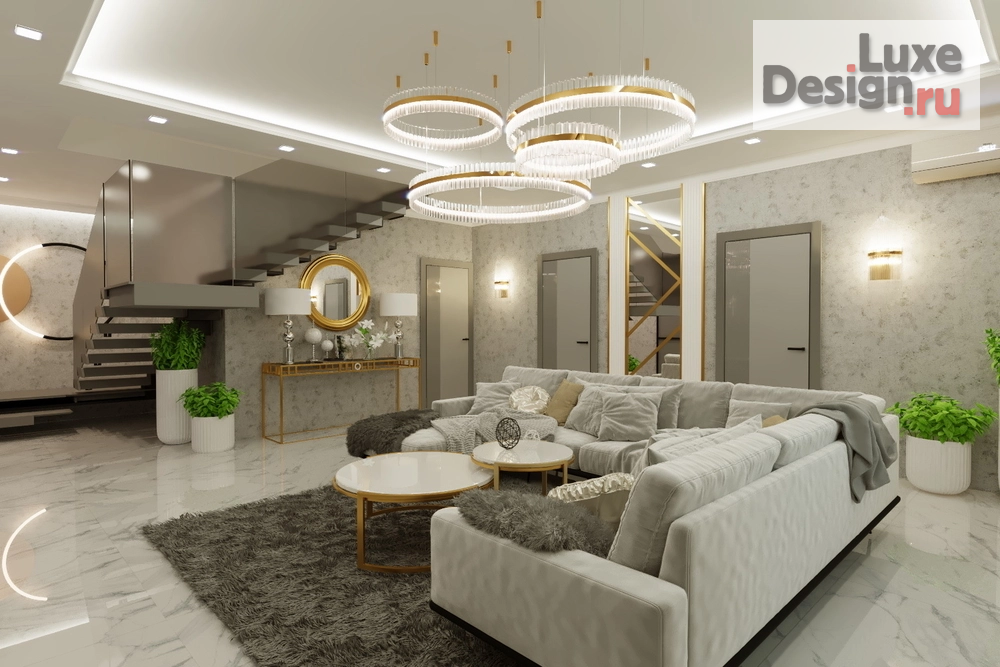 Дизайн интерьера загородного дома "Гостиная в доме с.Елюзань" (фото 4)