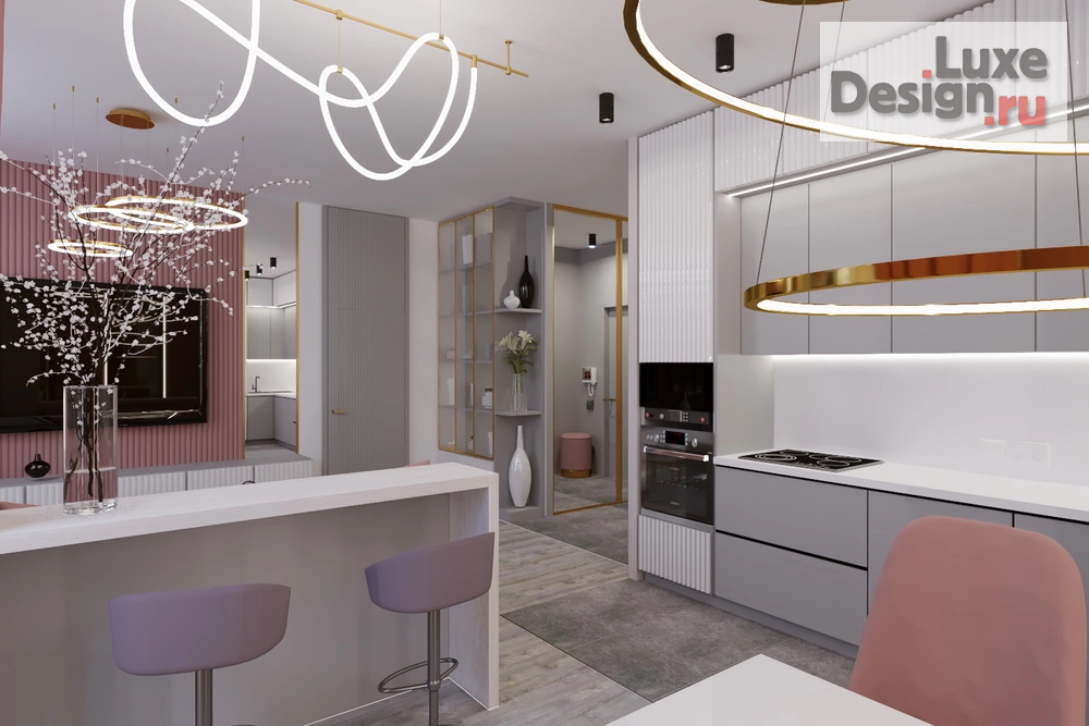 Дизайн интерьера двухкомнатной квартиры "Современная гостиная 2-х комнатная квартира в Москве" (фото 6)