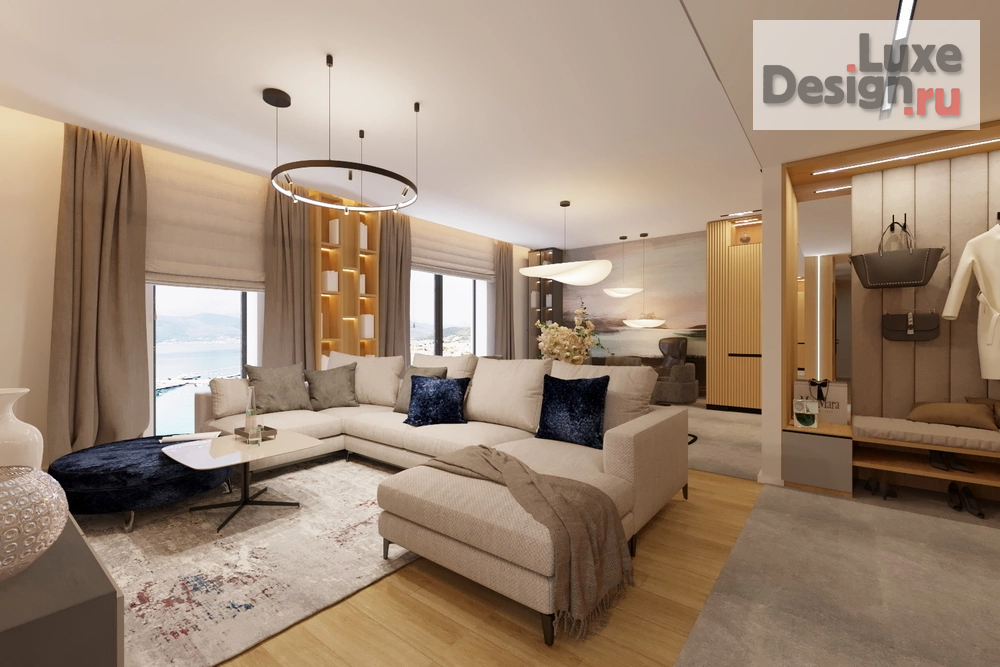 Дизайн интерьера апартаментов "Кухня-гостиная в 5-комнатной квартире  Porto Montenegro Черногория " (фото 1)