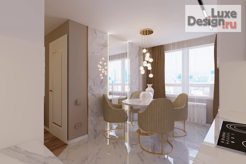 Дизайн интерьера четырехкомнатной квартиры "Кухня в 4-х комнатной квартире г.Москва" (фото 1)