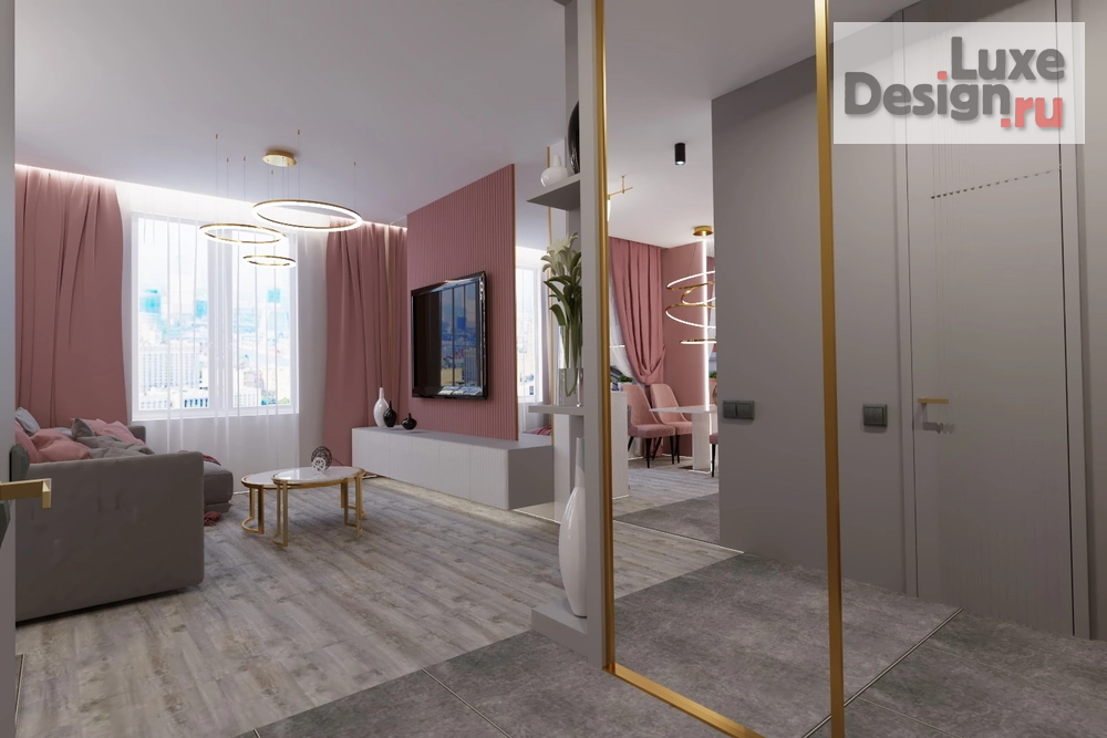Дизайн интерьера двухкомнатной квартиры "Современная гостиная 2-х комнатная квартира в Москве" (фото 11)