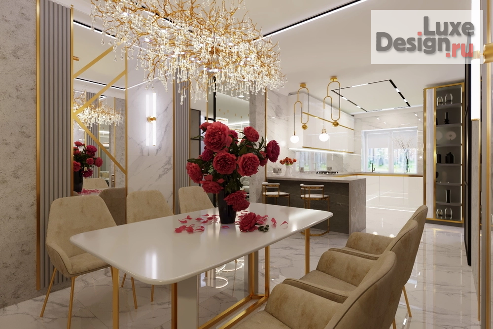 Дизайн интерьера загородного дома "Столовая-кухня в доме с.Елюзань" (фото 3)