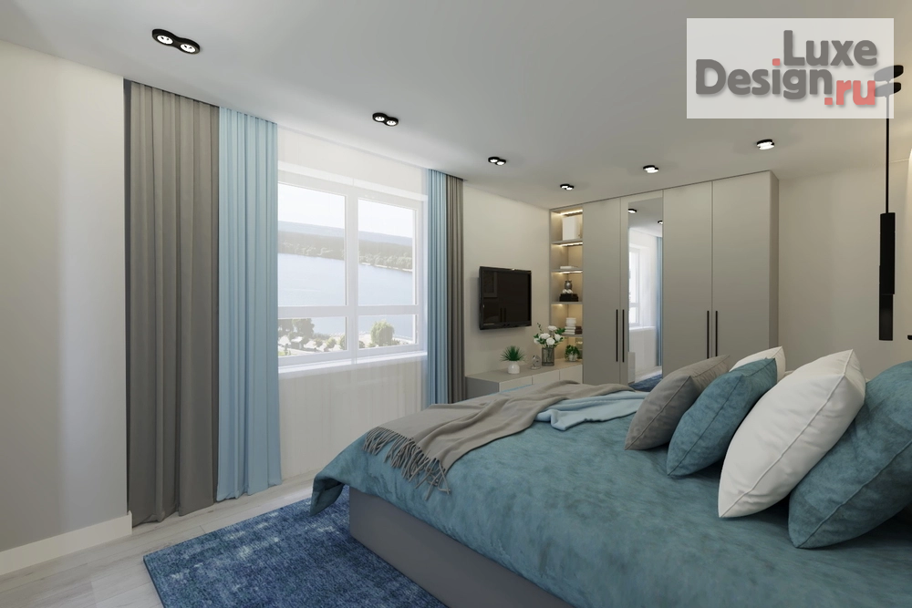 Дизайн интерьера трехкомнатной квартиры "Спальня в 3-х комнатной квартире ЖК Созвездие" (фото 1)