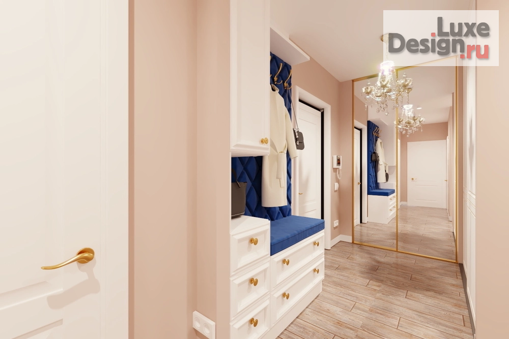 Дизайн интерьера трехкомнатной квартиры "Прихожая в 3-х комнатной квартире ЖК Фаворит" (фото 3)