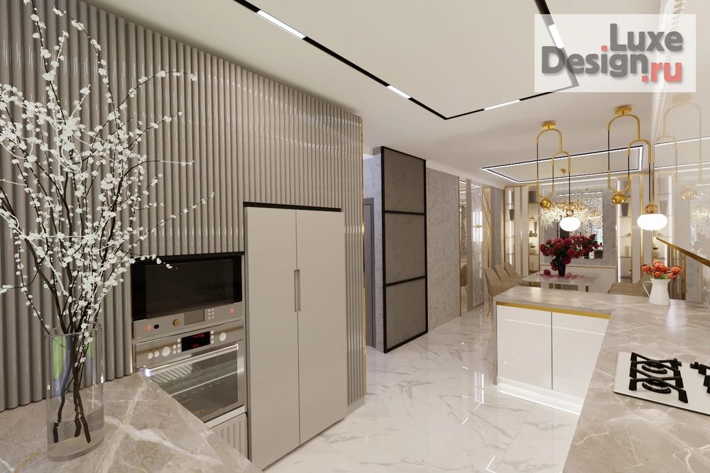 Дизайн интерьера загородного дома "Столовая-кухня в доме с.Елюзань" (фото 4)