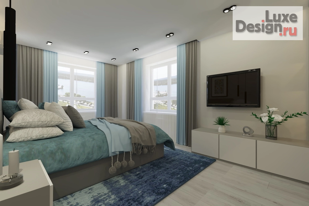 Дизайн интерьера трехкомнатной квартиры "Спальня в 3-х комнатной квартире ЖК Созвездие" (фото 2)