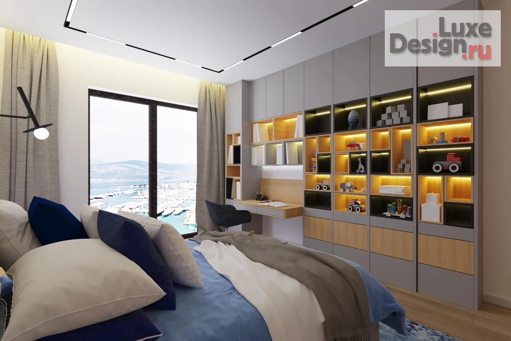 Дизайн интерьера апартаментов "Детская комната для мальчика в 5-комнатной квартире Porto Montenegro Черногория " (фото 2)