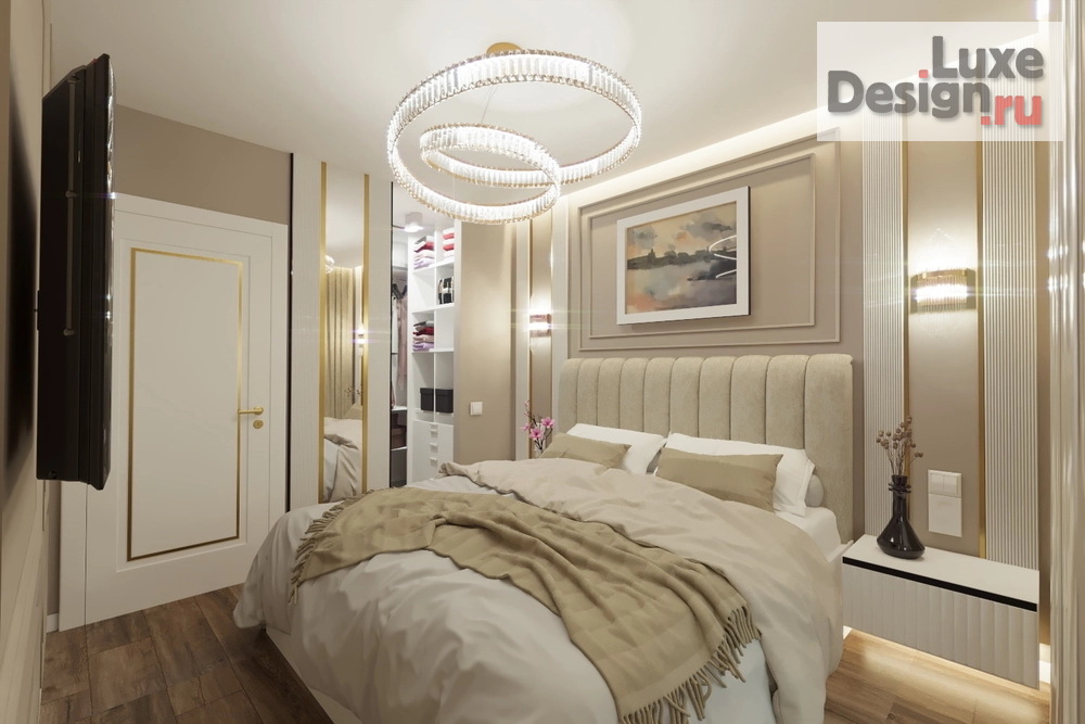 Дизайн интерьера четырехкомнатной квартиры "Спальня в 4-х комнатной квартире г.Москва" (фото 3)