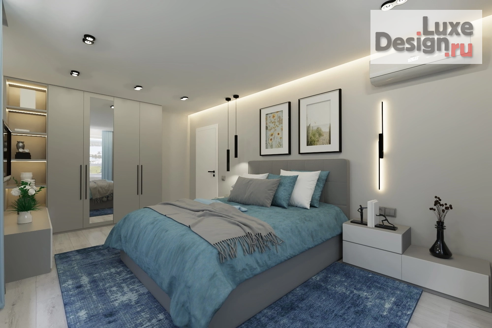 Дизайн интерьера трехкомнатной квартиры "Спальня в 3-х комнатной квартире ЖК Созвездие" (фото 3)