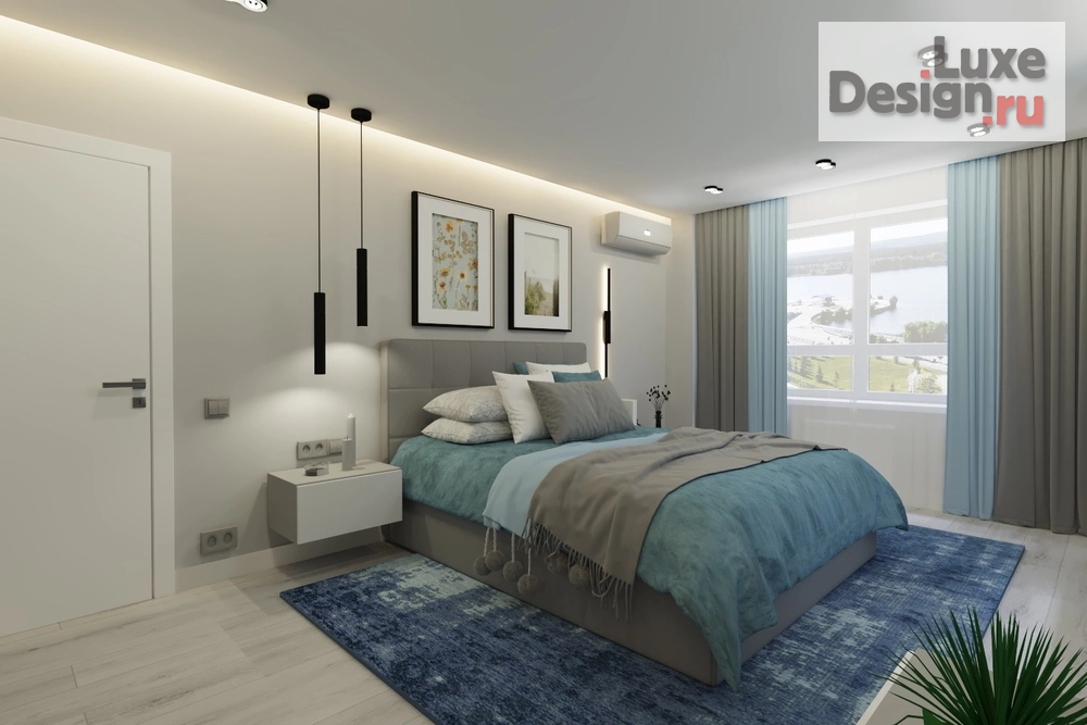 Дизайн интерьера трехкомнатной квартиры "Спальня в 3-х комнатной квартире ЖК Созвездие" (фото 4)