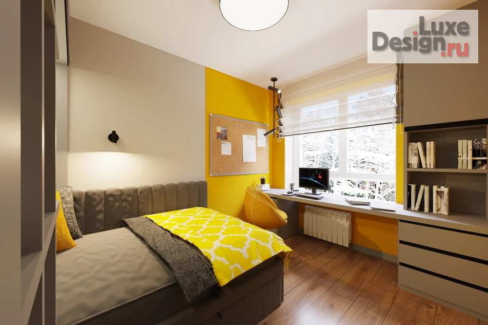 Дизайн интерьера загородного дома "Спальня подростка в доме с.Богословка" (фото 1)