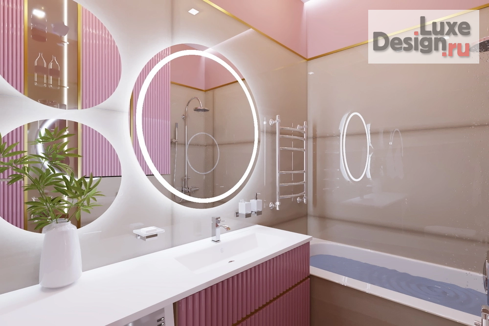 Дизайн интерьера двухкомнатной квартиры "Ванная комната в 2-х комнатной квартире г.Москва" (фото 4)