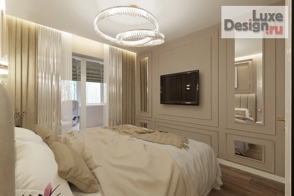 Дизайн интерьера четырехкомнатной квартиры "Спальня в 4-х комнатной квартире г.Москва" (фото 5)