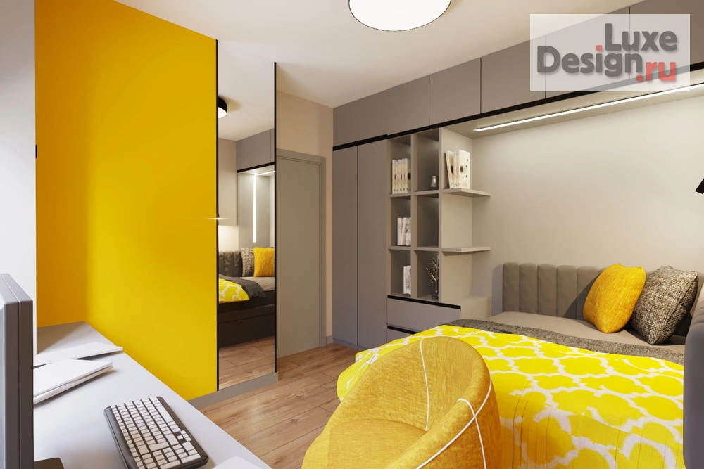 Дизайн интерьера загородного дома "Спальня подростка в доме с.Богословка" (фото 2)