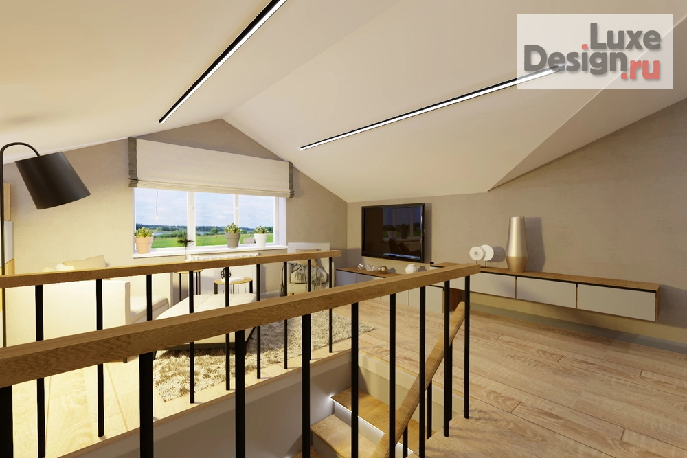 Дизайн интерьера загородного дома "Холл 2 этаж в доме с.Богословка" (фото 4)