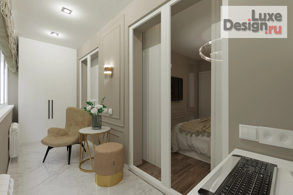 Дизайн интерьера четырехкомнатной квартиры "Спальня в 4-х комнатной квартире г.Москва" (фото 7)