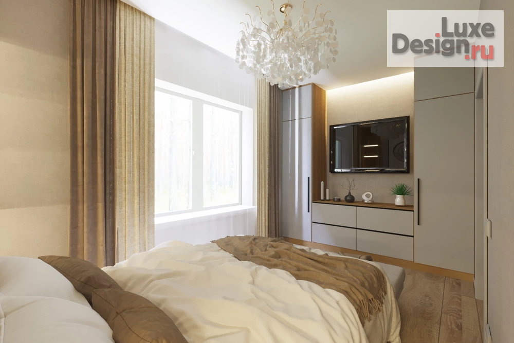 Дизайн интерьера загородного дома "Спальня в доме с.Богословка" (фото 2)