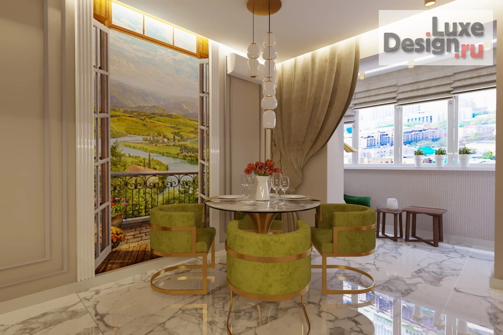 Дизайн интерьера кухни "Кухня в 3 комнатной квартире в г. Тамбов" (фото 2)