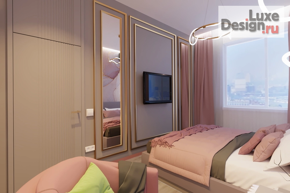 Дизайн интерьера двухкомнатной квартиры "Спальня в 2 -х комнатной квартире г.Москва" (фото 1)