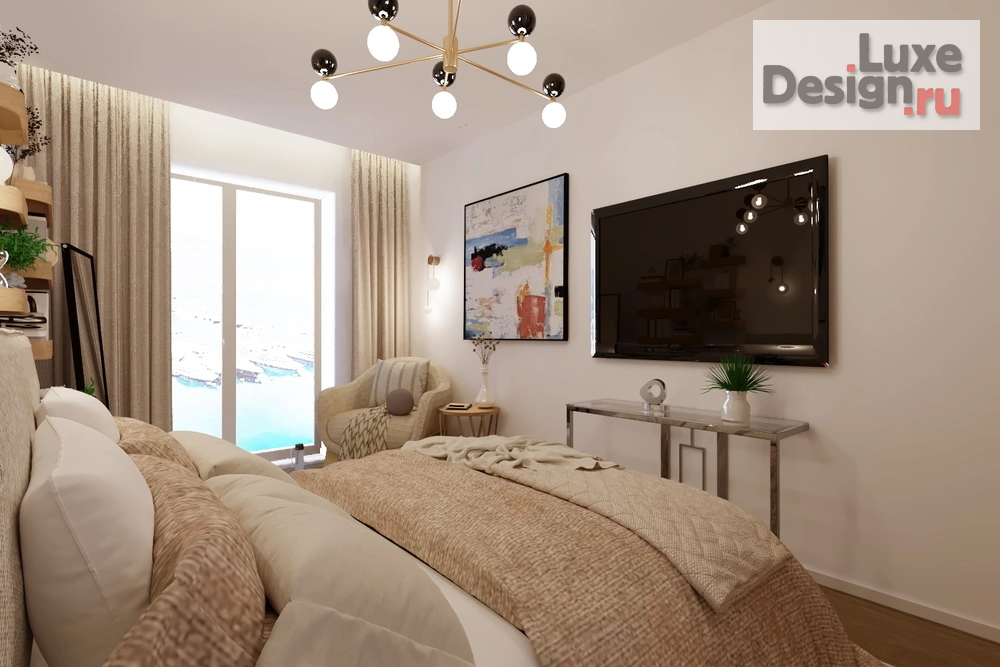 Дизайн интерьера апартаментов "Спальня в 5-комнатной квартире Porto Montenegro Черногория " (фото 1)