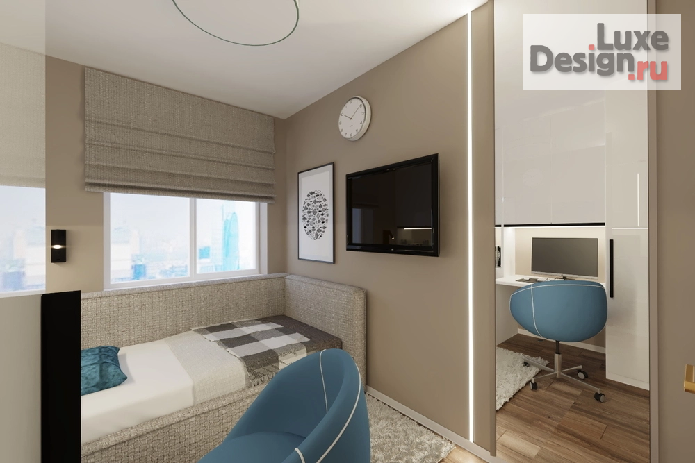 Дизайн интерьера четырехкомнатной квартиры "Детская комната в 4-х комнатной квартире г.Москва" (фото 2)