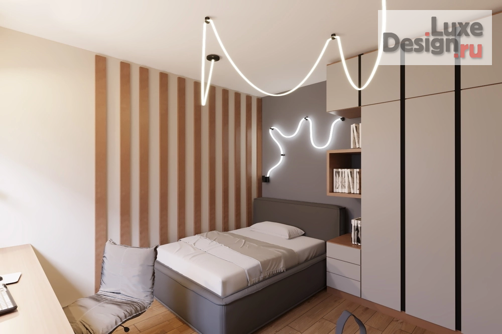 Дизайн интерьера трехкомнатной квартиры "Детская комната в доме с.Богословка" (фото 3)