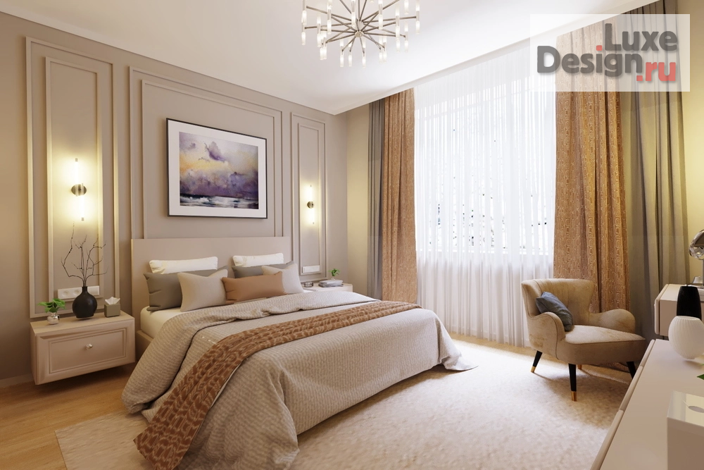 Дизайн интерьера частного дома "Спальня в доме г.Пенза " (фото 3)