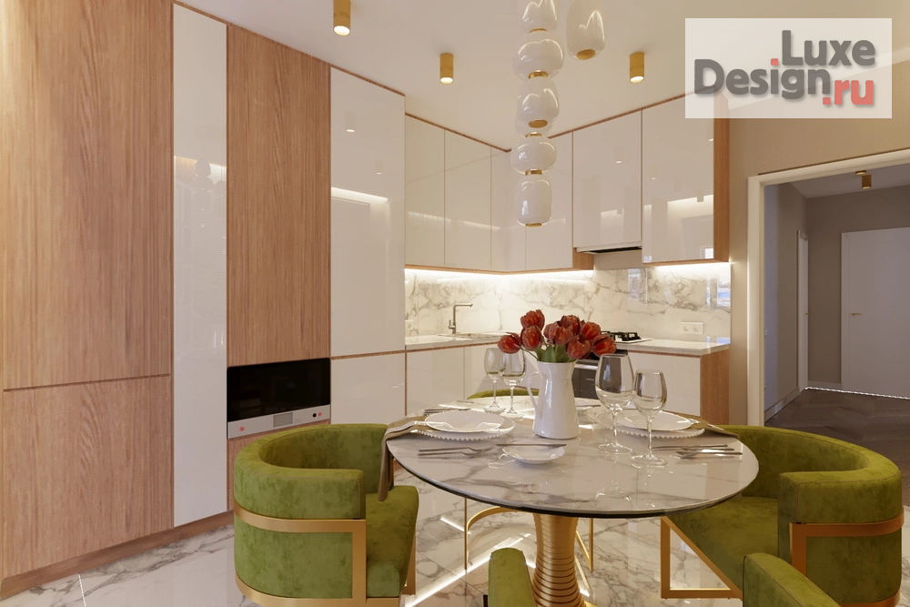 Дизайн интерьера кухни "Кухня в 3 комнатной квартире в г. Тамбов" (фото 4)