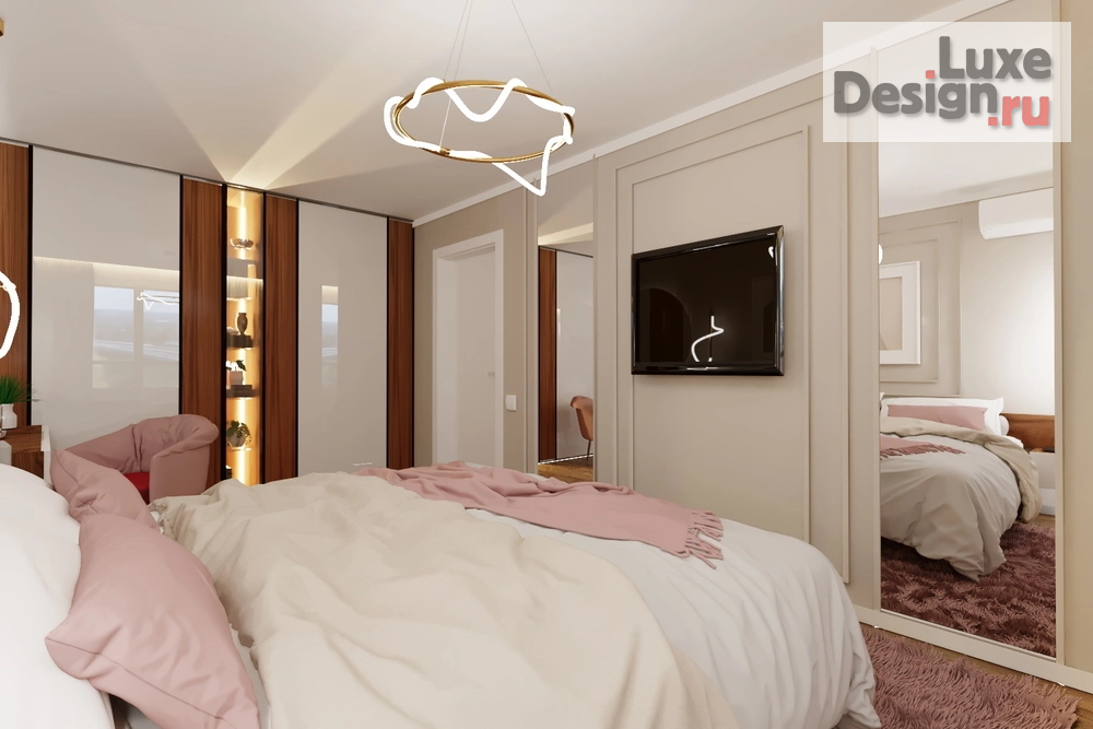 Дизайн интерьера спальни "Спальня в 3 комнатной квартире, Засечное" (фото 4)