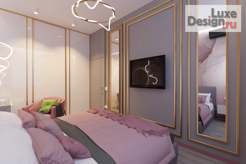 Дизайн интерьера двухкомнатной квартиры "Спальня в 2 -х комнатной квартире г.Москва" (фото 4)