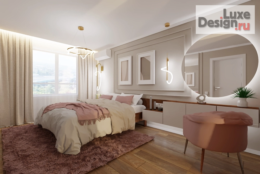 Дизайн интерьера спальни "Спальня в 3 комнатной квартире, Засечное" (фото 1)
