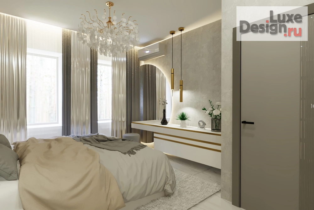 Дизайн интерьера загородного дома "Хозяйская спальня в доме с.Елюзань" (фото 1)